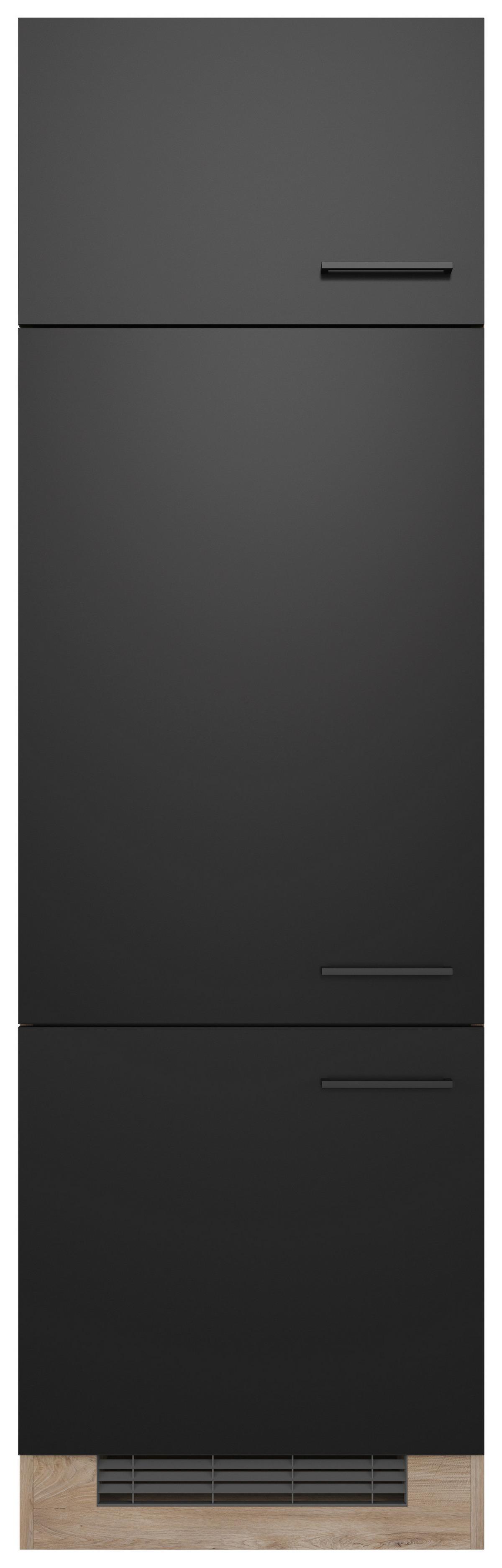 Geräteumbauschrank Capri Eiche/Schwarz B: 60 cm - Eichefarben/Schwarz, KONVENTIONELL, Holzwerkstoff (60/200/57cm) - FlexWell