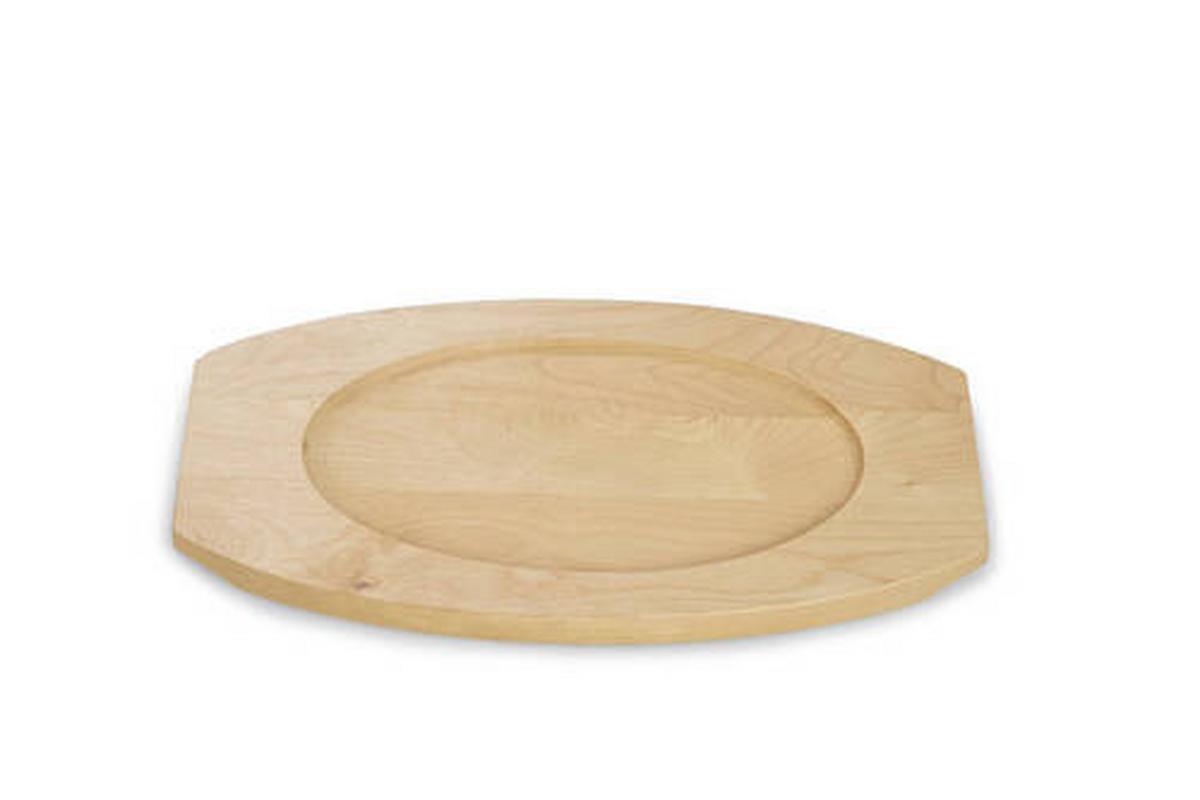 Servierpfanne 28x18 cm Kratzfest Mit Servierbrett - Schwarz/Braun, Basics, Holz/Metall (28/2/18cm) - Echtwerk