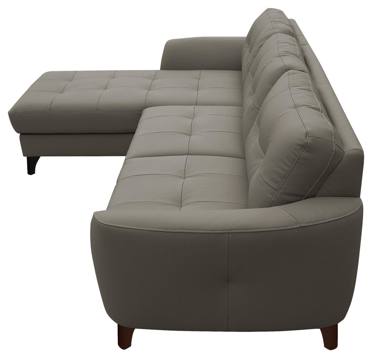 Ecksofa Nordic Schlammfarben S: 168x238 cm - Schlammfarben/Buchefarben, Design, Leder/Textil (168/238cm) - Livetastic