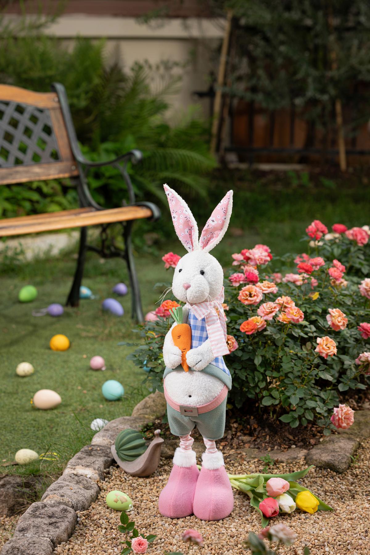 Osterhase Frederik - Blau/Pink, KONVENTIONELL, Kunststoff/Textil (15/11/69-80cm) - Luca Bessoni