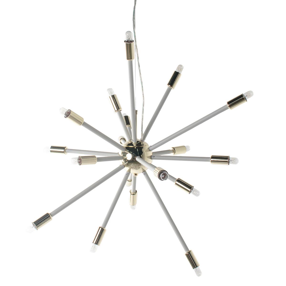 Luster CIARA - biela/mosadzná, Modern, kov - Bessagi Home