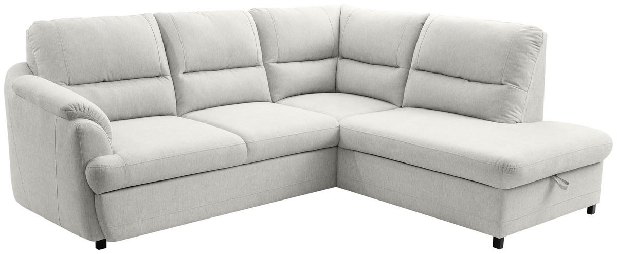Rohová sedačka GUSTO, pravá, écru - černá/šedobéžová, Basics, dřevo/textil (240/200cm)