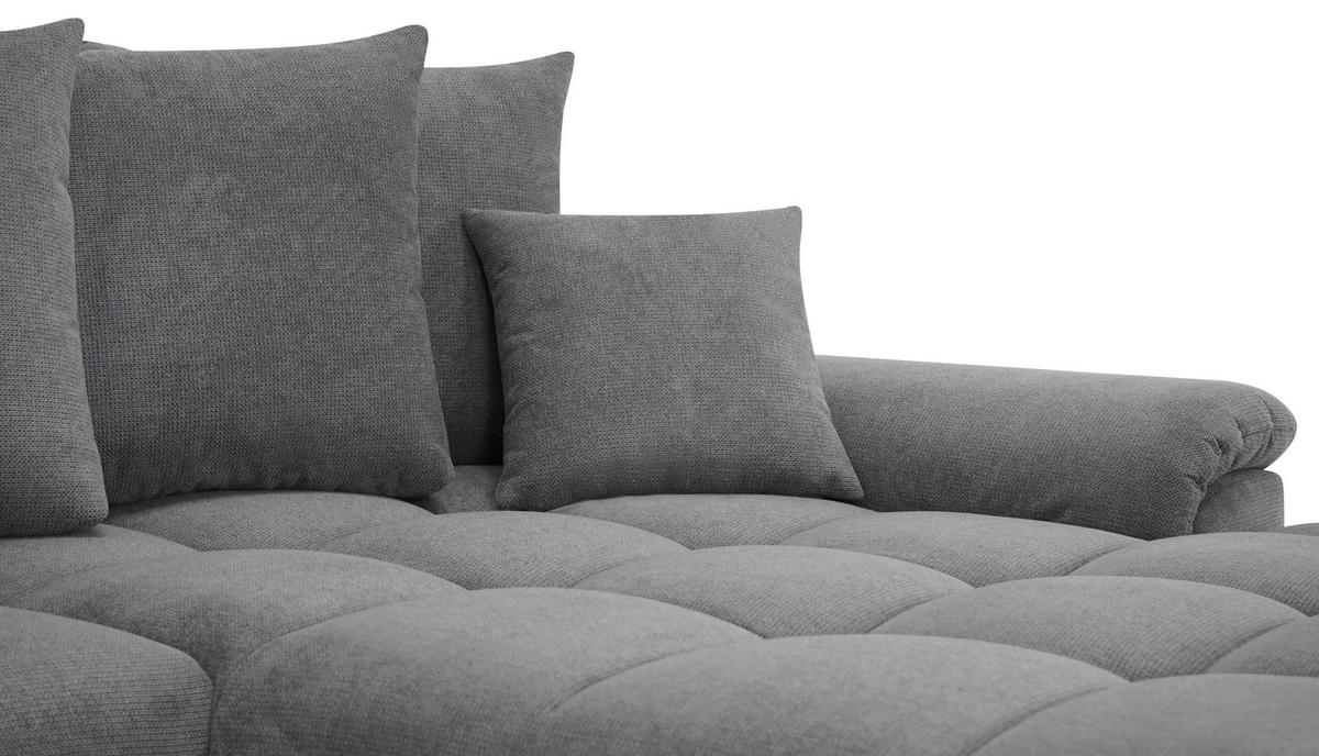 Rohová sedačka ERICE, pravá tmavě šedá - šedá/tmavě šedá, Design, textil/plast (312/198cm)