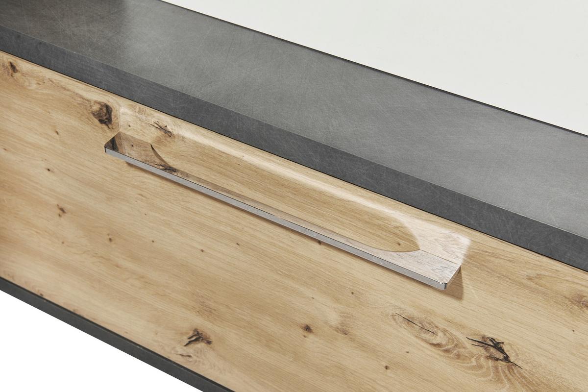 Waschbecken mit Unterschrank Nathan B:110cm Anthrazit/Eiche - Anthrazit/Eiche Artisan, KONVENTIONELL, Holzwerkstoff/Stein (110cm) - MID.YOU