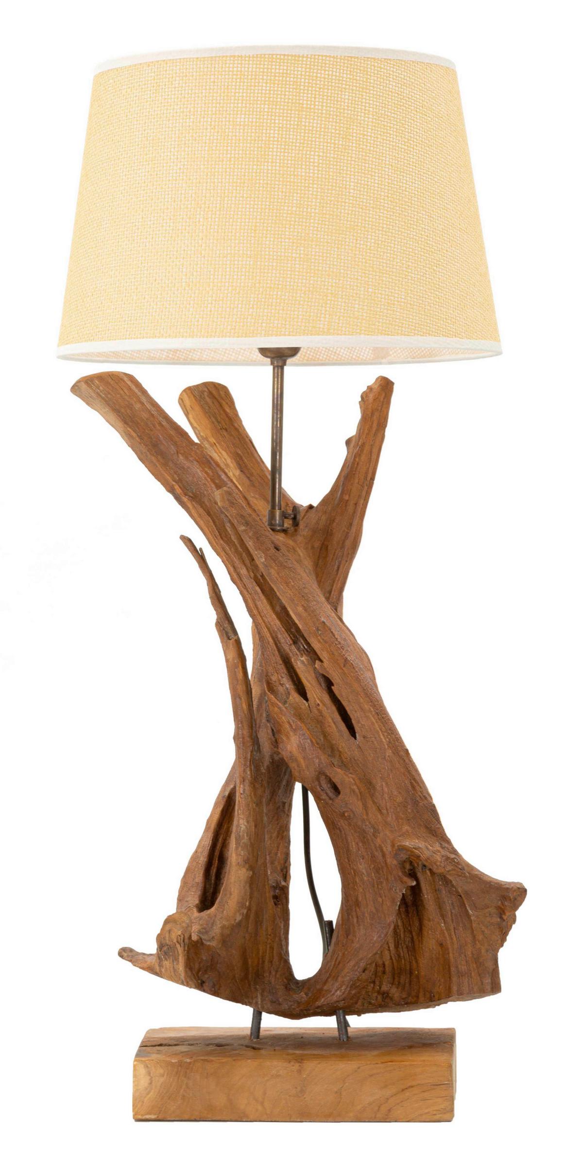Tischleuchte Teak Da Tavolo Braun B: 35 cm - Braun, Basics, Holz (35/80/35cm)