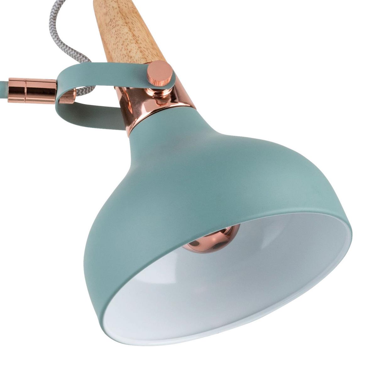 Tischlampe Juna Kupferfarben/ Softgrün Mit Schnurschalter - Mintgrün/Kupferfarben, Design, Holz/Metall (18/51/25,5cm) - Paulmann