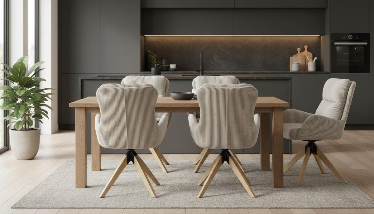 Armlehnstuhl Malu Cord Taupe Echtholz Beine - Taupe/Naturfarben, KONVENTIONELL, Holz/Textil (60/91/72cm) - Livetastic