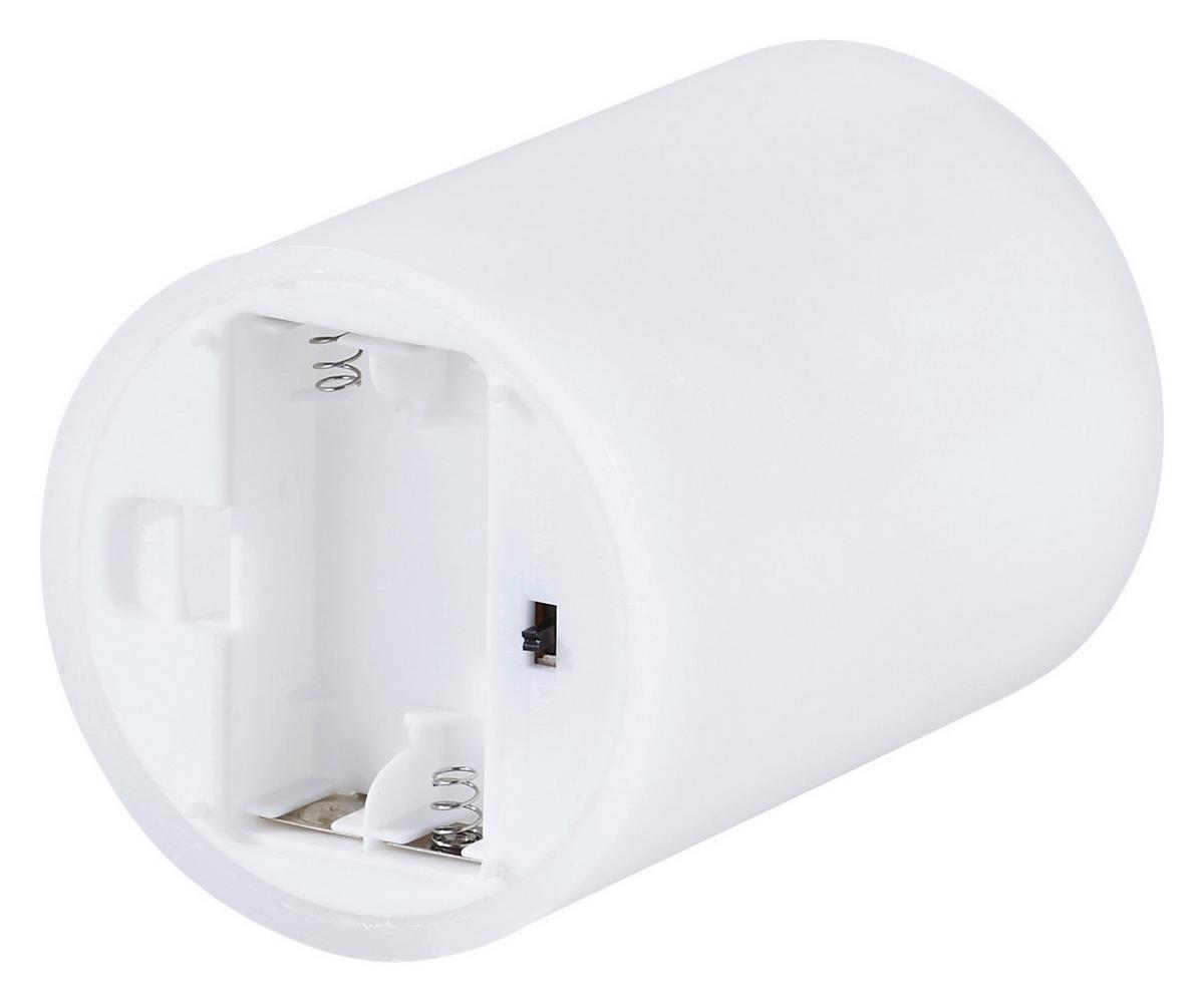 LED-Kerze Mara Weiß mit Timer, Ø/H: 7,5/12,8 cm - Weiß, Basics, Naturmaterialien/Kunststoff (7,5/12,8cm) - Luca Bessoni