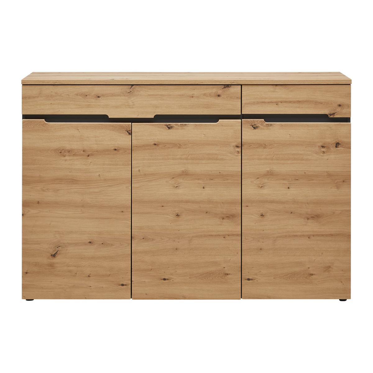 ŠIROKÁ KOMODA MEMPHIS -EXKLUSIV- - černá/barvy grafitu, Moderní, kompozitní dřevo (150/107/38cm) - Mömax