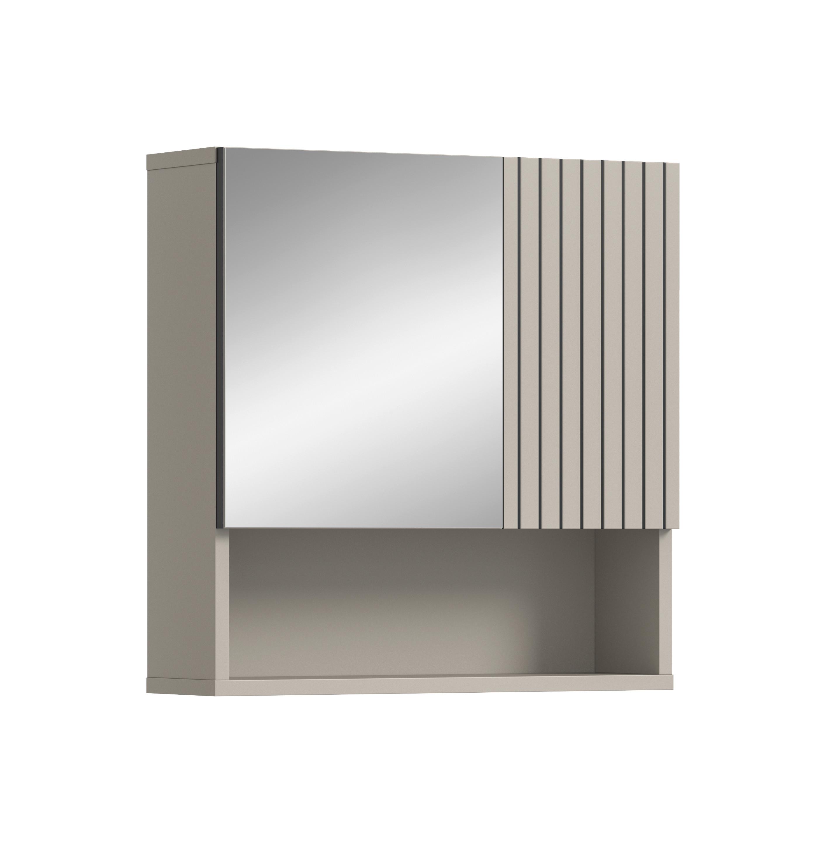 SPIEGELSCHRANK Mone Kaschmir B: 60cm - Kaschmir, Trend, Glas/Holzwerkstoff (60/55/17cm) - MID.YOU