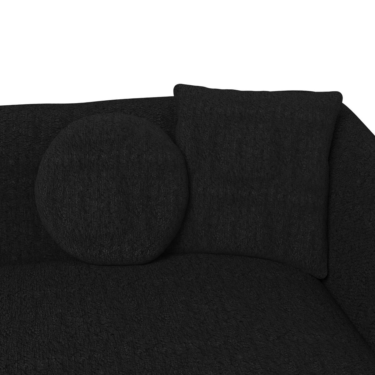 Rohová sedačka KIRA, černá žinylka, se stolíkem - černá, Moderní, dřevo/textil (410/71/108cm) - Bessagi Home