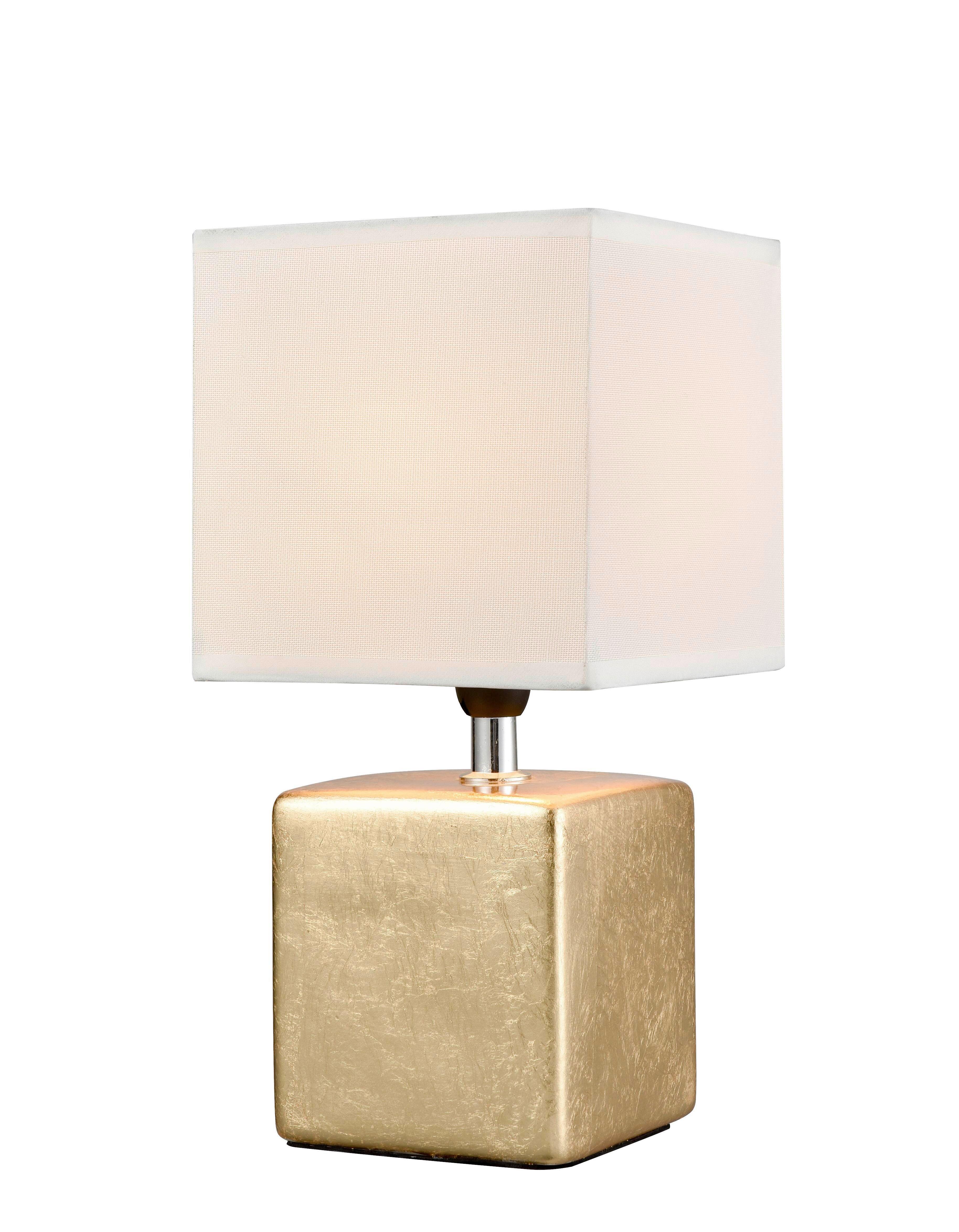 Stolní lampa Wanda V: 28,5cm, 25 Watt - barvy stříbra/barvy zlata, Moderní, kov/keramika (14,5/28cm) - Mömax