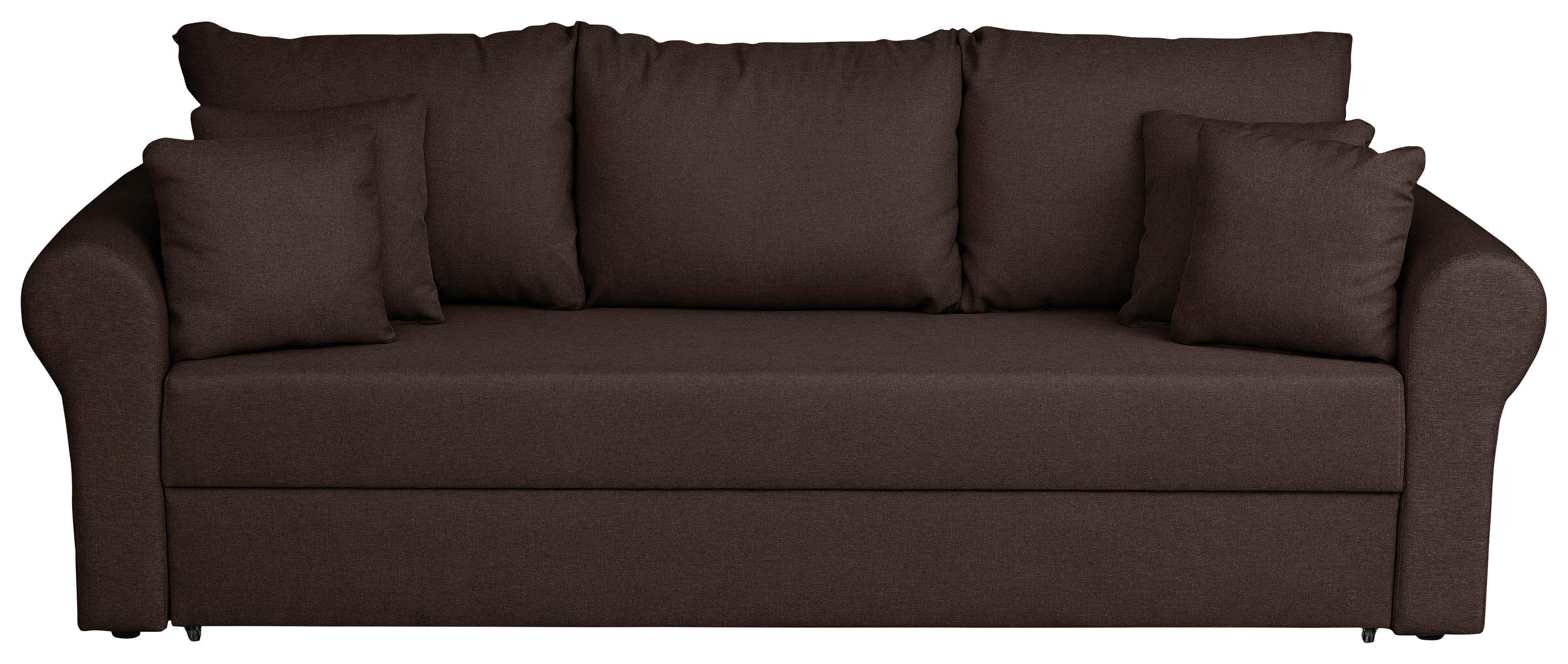 Schlafsofa Sara - Dunkelbraun/Schwarz, Design, Textil (235/75/90cm) - P & B