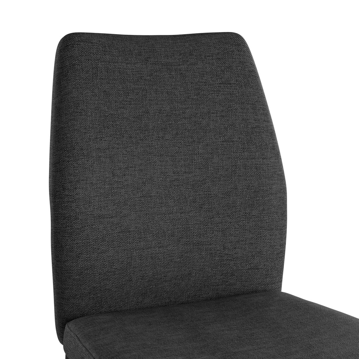 Vierfußstuhl Augusta Webstoff Anthrazit - Anthrazit/Schwarz, MODERN, Textil/Metall (45/87/55cm) - Kela