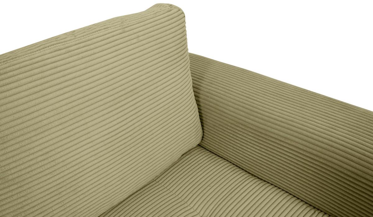 Souprava U MALTE, levá, světle zelený manšestr - černá/světle zelená, Moderní, textil/plast (178/305/155cm) - Based