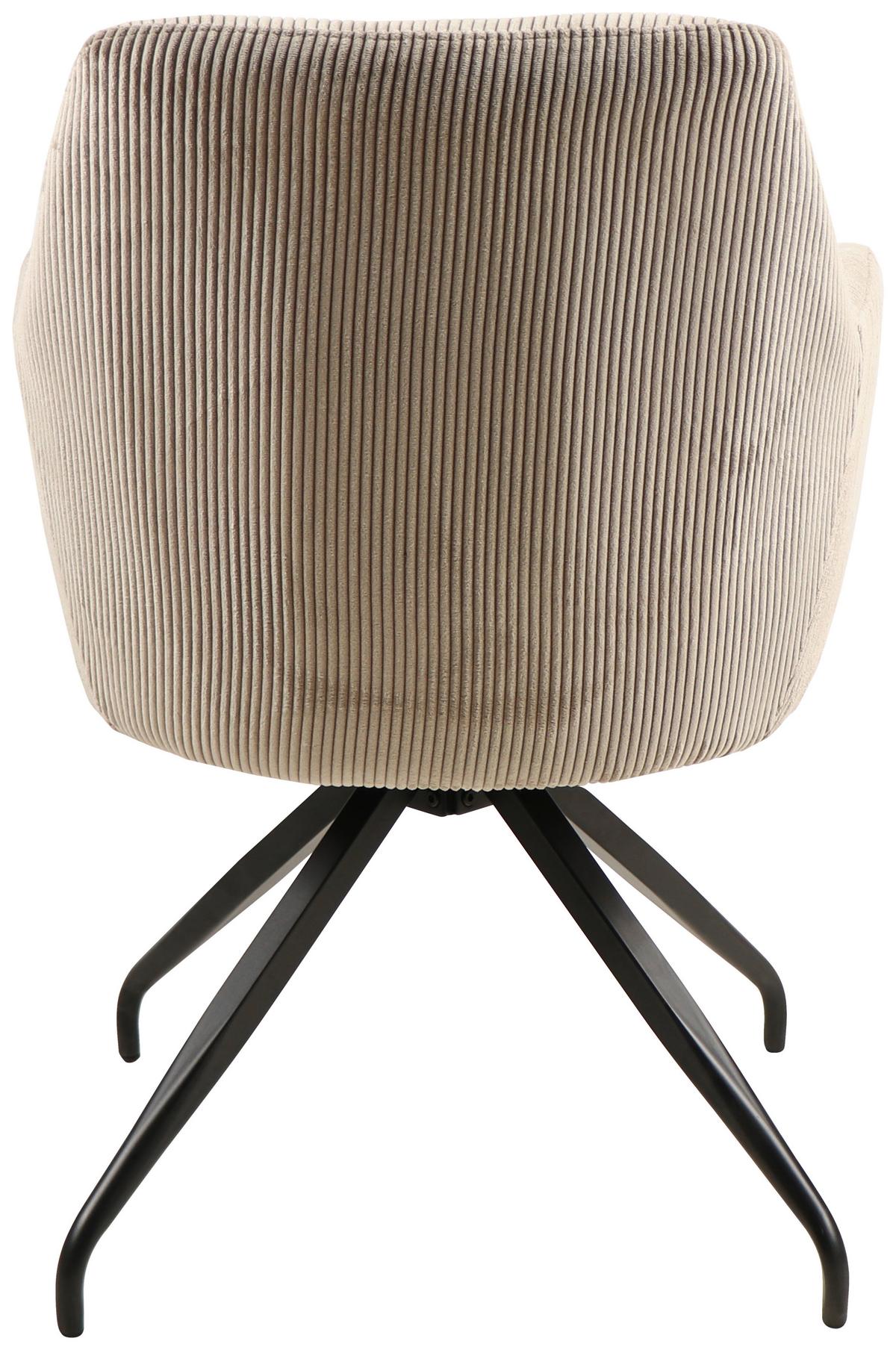 Armlehnstuhl-Set 2er Jeanette Kord Beige-Beine: Holz Schwarz - Beige/Schwarz, MODERN, Holz/Textil (57/86/65cm) - MID.YOU