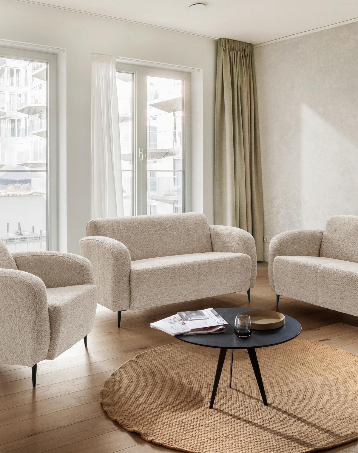 2-Sitzer-Sofa Marone Beige B: 140cm - Beige/Schwarz, MODERN, Textil (140/76/90cm) - Livetastic