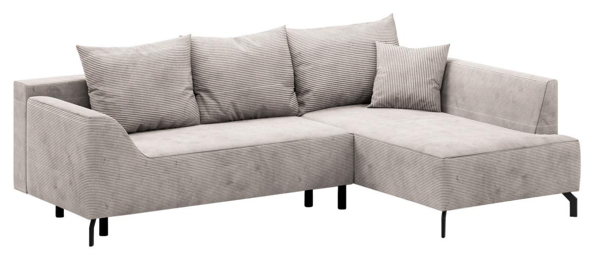 Eckschlafsofa Asolo Creme S: 273x167 cm - Creme/Schwarz, Design, Textil (273/167cm) - MID.YOU