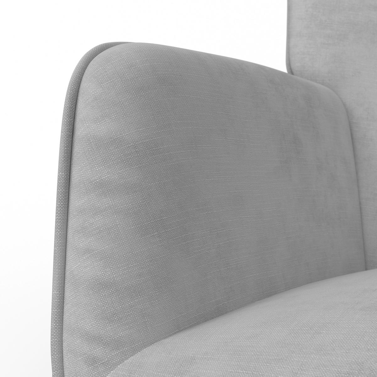 Relaxační křeslo NATALIE, světle šedá - světle šedá/přírodní barvy, Moderní, kov/dřevo (64/99/69cm) - Bessagi Home