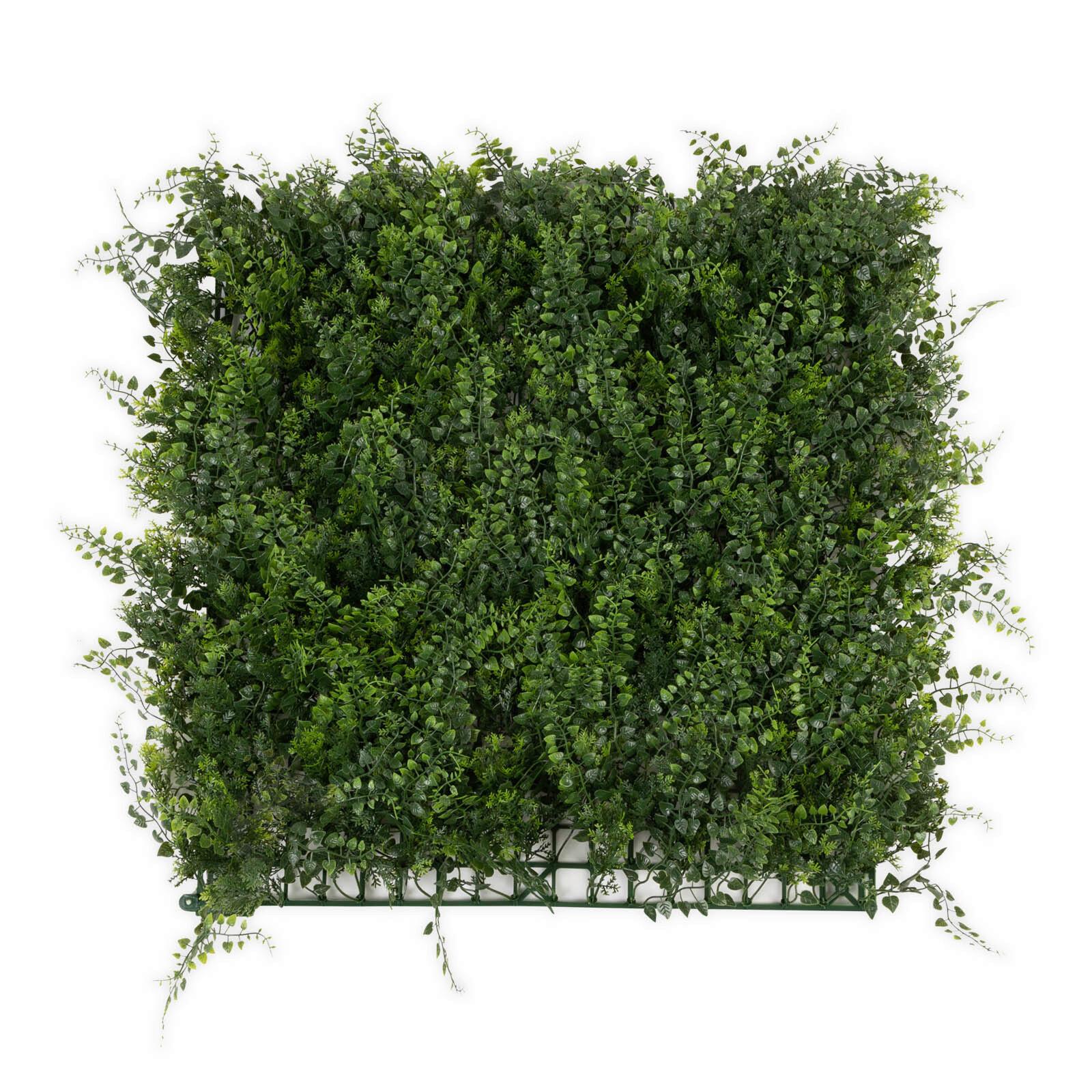 Wandverkleidung Kunspflanze - Dunkelgrün/Jadegrün, Trend, Kunststoff (50/50cm) - Floordirekt