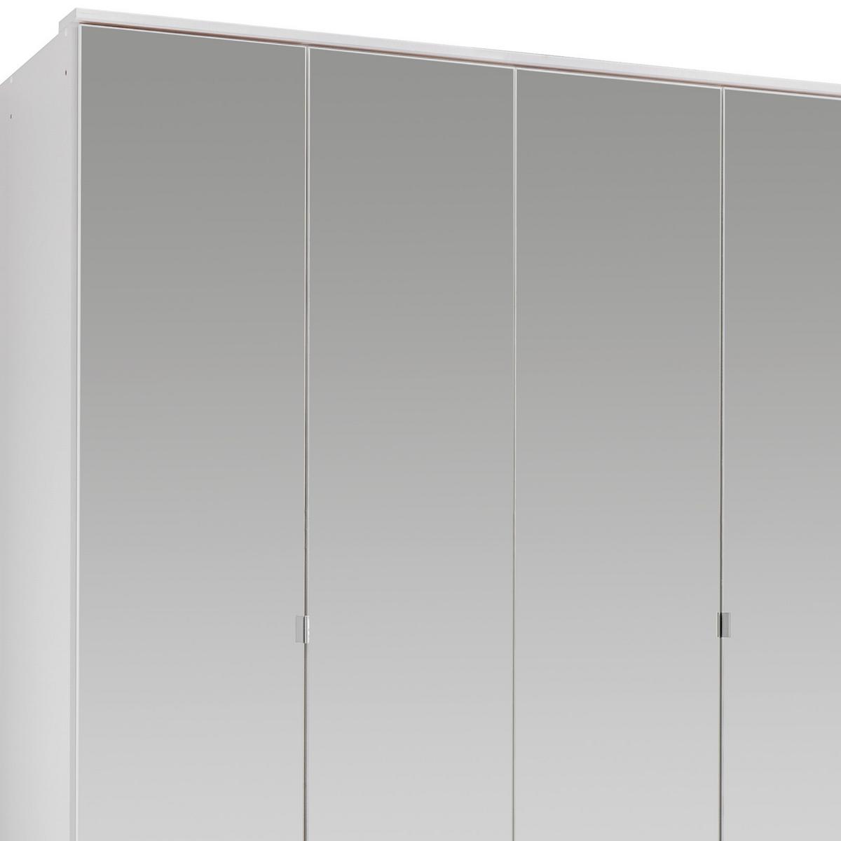 Drehtürenschrank Mit Spiegel + Laden 180cm Imago, Weiß - Weiß, KONVENTIONELL, Glas/Holzwerkstoff (180/199,5/58cm) - MID.YOU