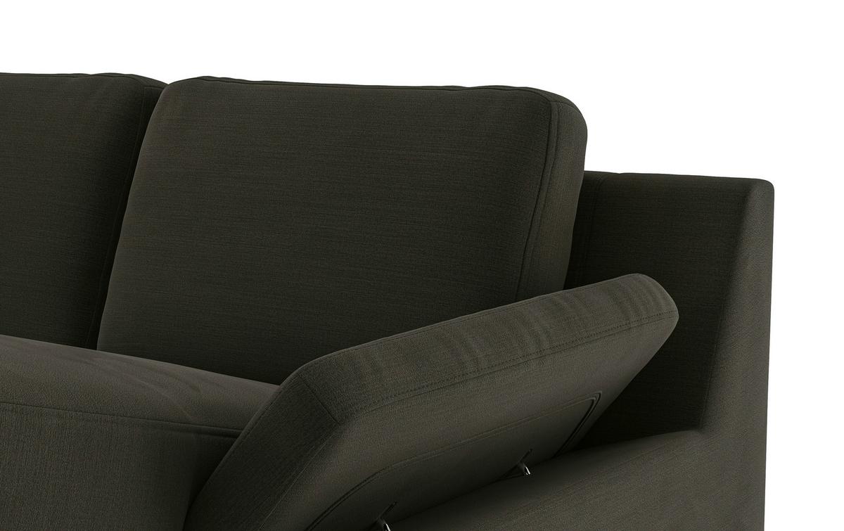 Wohnlandschaft Boom, Dunkelgrün 204x309x156 - Dunkelgrün/Schwarz, KONVENTIONELL, Textil (204/309/156cm) - Cotta