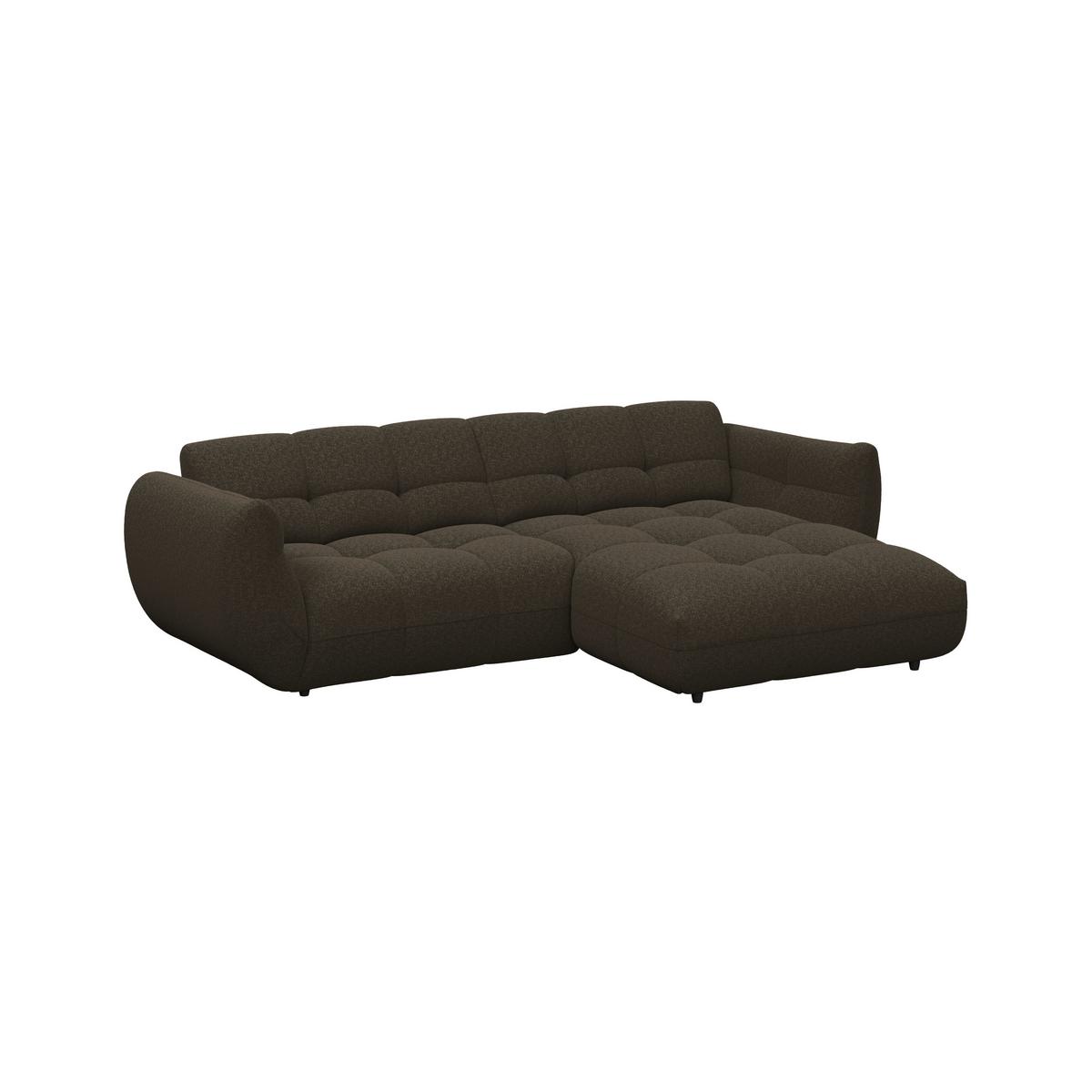 Ecksofa Panda Chenille braun, 280x178cm - Schwarz/Braun, Trend, Textil (280/178cm)