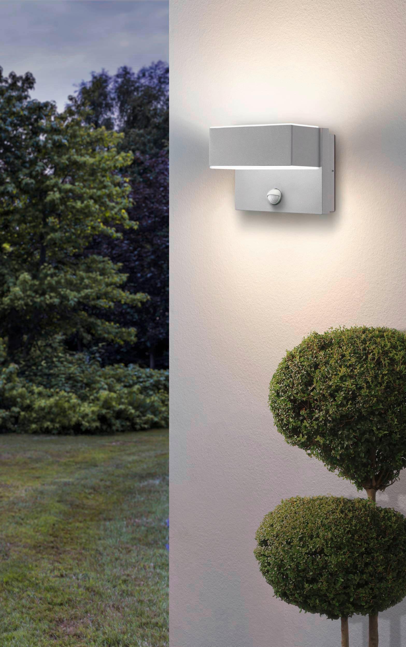 Außenwandleuchte Azzinano 5,6w Metall Kunststoff, Wandmontage - Silberfarben/Weiß, Design, Kunststoff/Metall (18,5/11,5/12,5cm) - Eglo