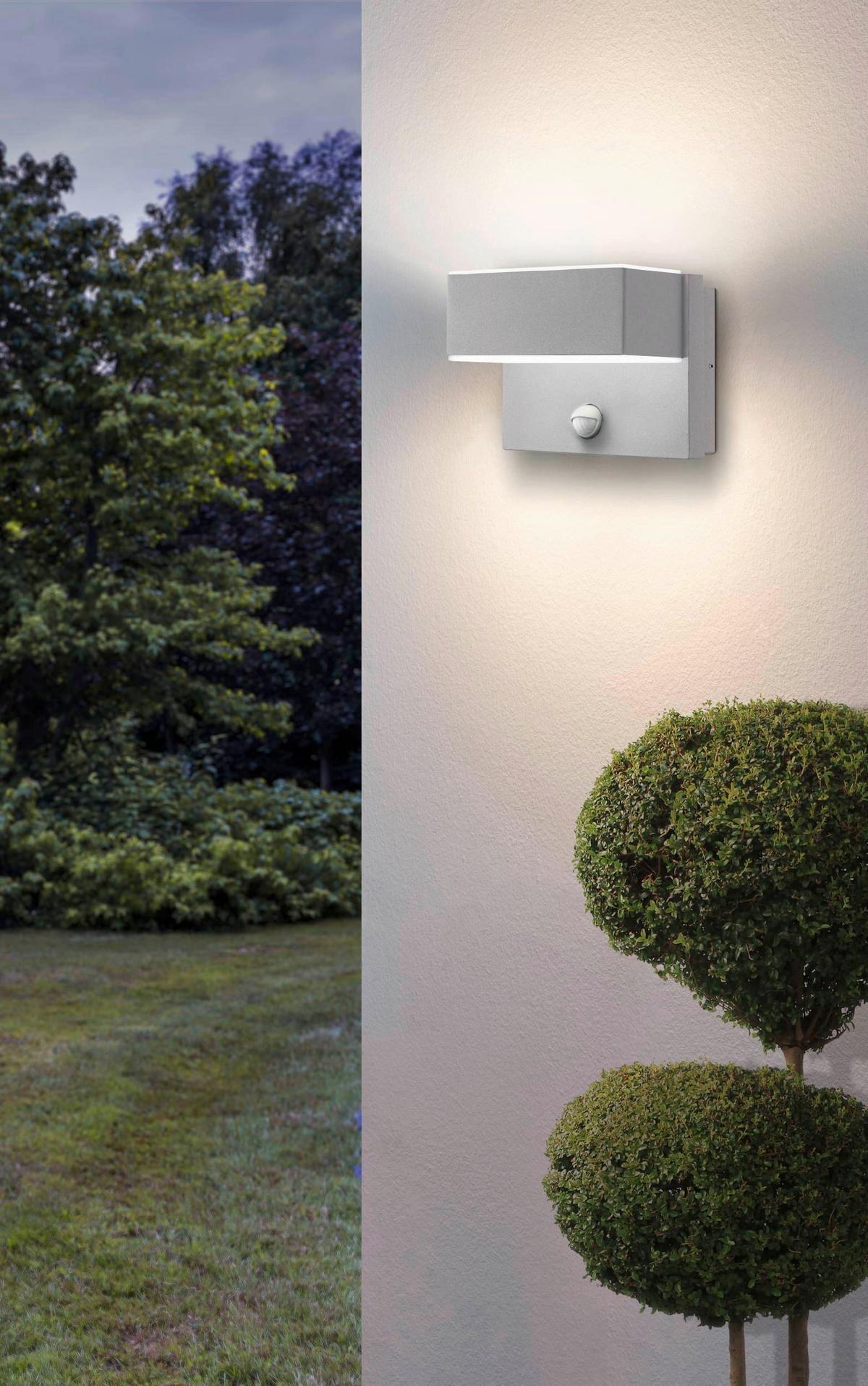 Außenwandleuchte Azzinano 5,6w Metall Kunststoff, Wandmontage - Silberfarben/Weiß, Design, Kunststoff/Metall (18,5/11,5/12,5cm) - Eglo