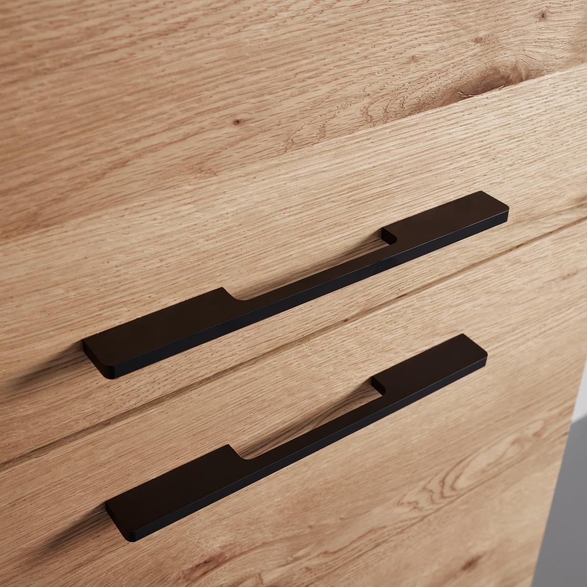 Komoda EMILIO dub - čierna/farba duba, Modern, kov/drevo (115/150/40cm) - Bessagi Home