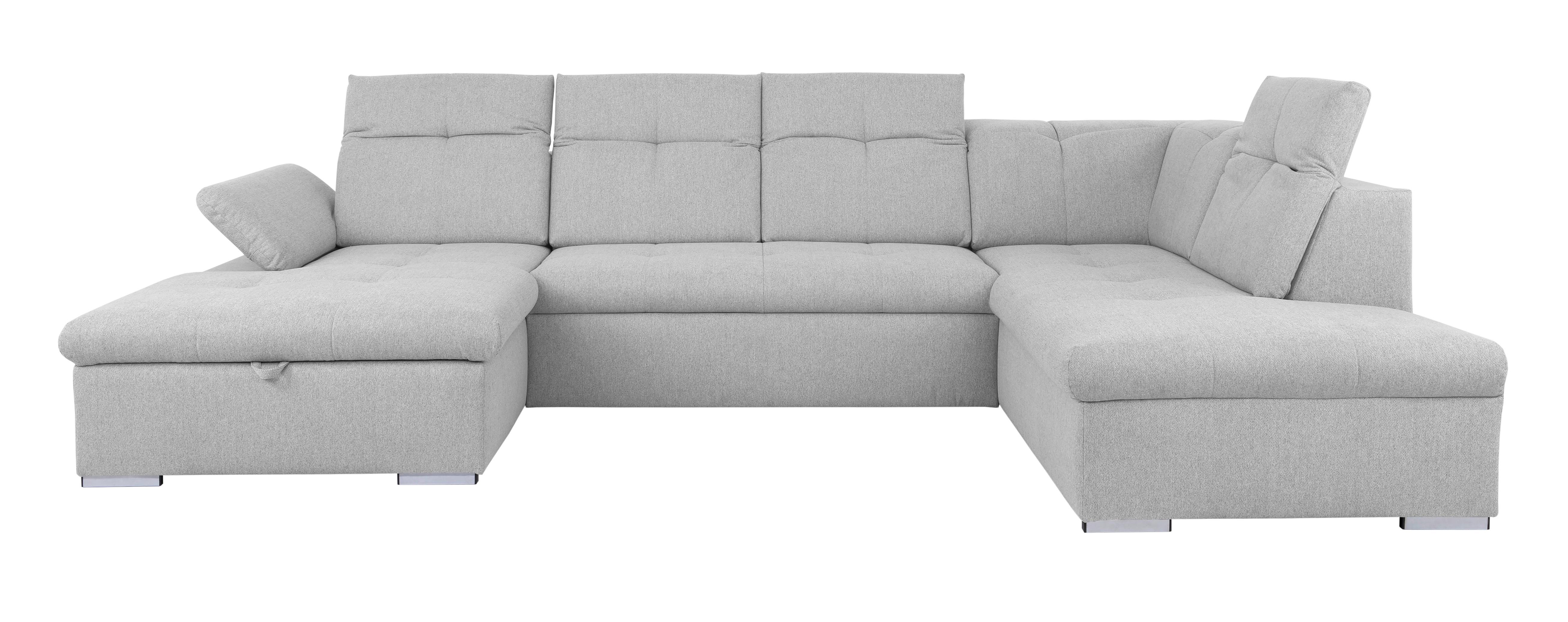 Wohnlandschaft Ramzes Hellgrau U: 173x328x215 cm - Hellgrau/Grau, Design, Textil (173/328/215cm) - MID.YOU