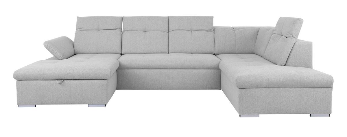 Wohnlandschaft Ramzes Hellgrau U: 173x328x215 cm - Hellgrau/Grau, Design, Textil (173/328/215cm) - MID.YOU