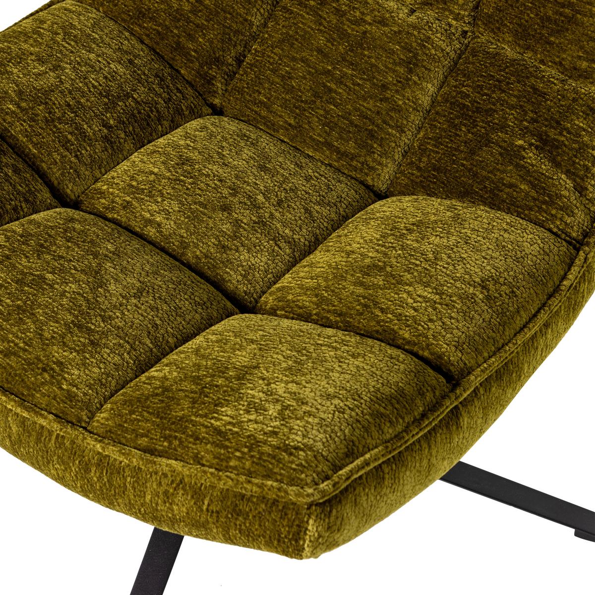 SESSEL Maudi Grün B: 74cm - Schwarz/Grün, MODERN, Textil/Metall (74/84/86cm) - Livetastic