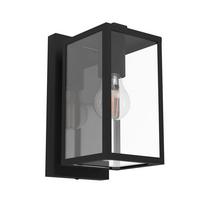 Außenleuchte Budrone 40 Watt Stahl/Klarglas, Wandmonatge - Klar/Schwarz, KONVENTIONELL, Glas/Metall (16,5/12/27cm) - Eglo