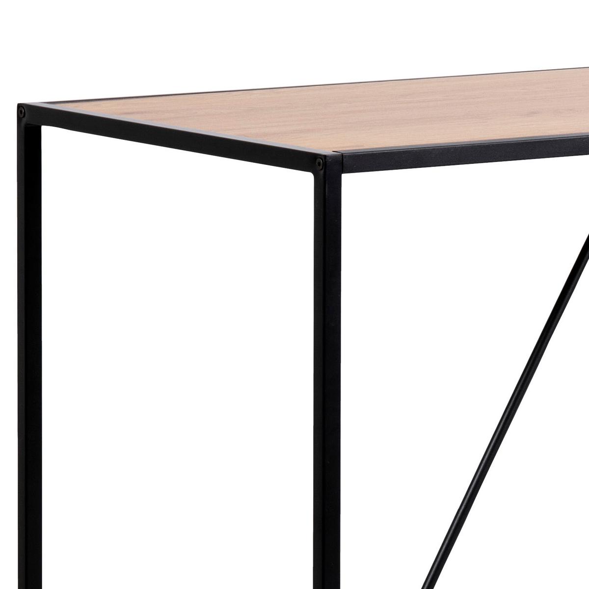 Bartisch Seaford 120x60x105 cm Eiche Dekor/Schwarz - Eichefarben/Schwarz, Basics, Holzwerkstoff/Metall (120/60/105cm) - MID.YOU