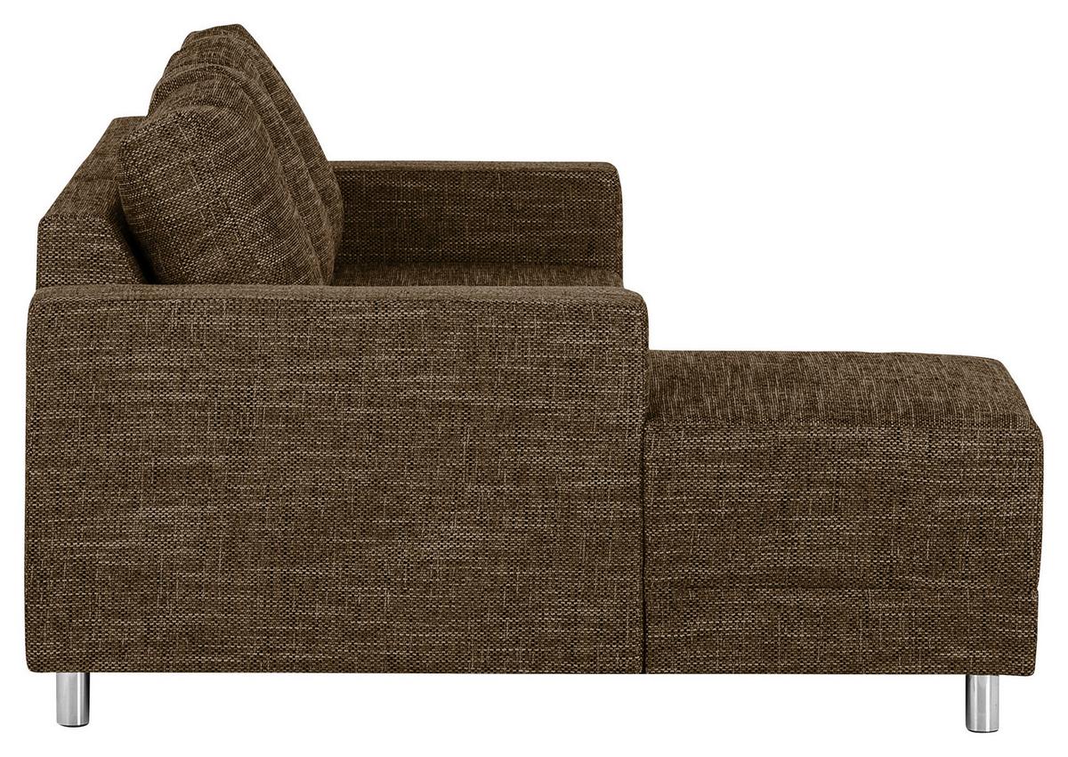 Ecksofa Grenwood Braun S: 144x200 Cm - Chromfarben/Braun, Design, Textil (144/200cm) - MID.YOU