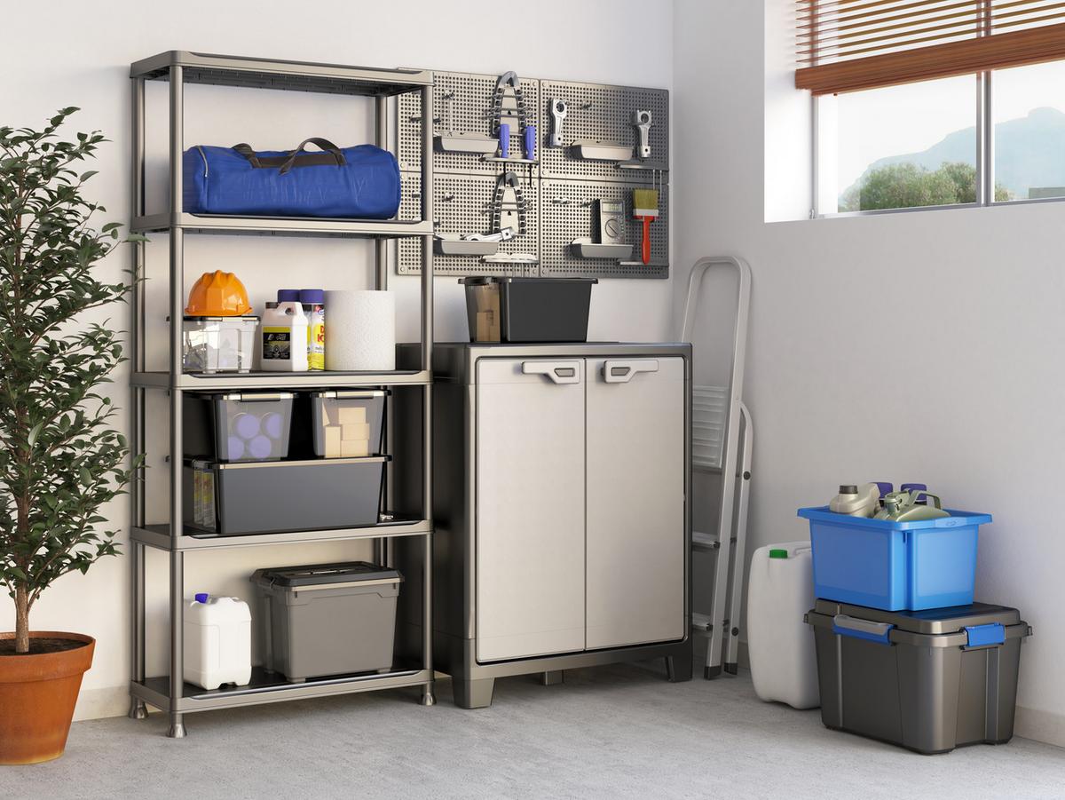 Plastový regál KUNSTSTOFF PLUS 80CM - antracitová, Konventionell, plast (80/187/40cm) - Keter