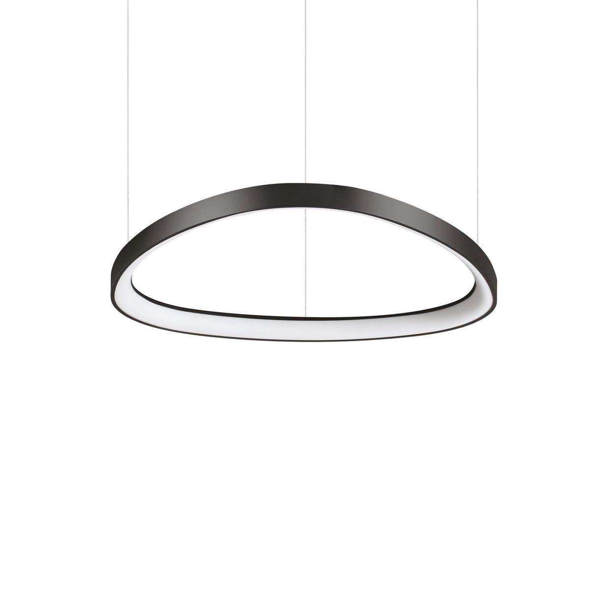 Led-hängeleuchte Nero Schwarz D: 61 Cm - Schwarz, Design, Kunststoff/Metall (61/28,5-151,5cm) - Ideal Lux