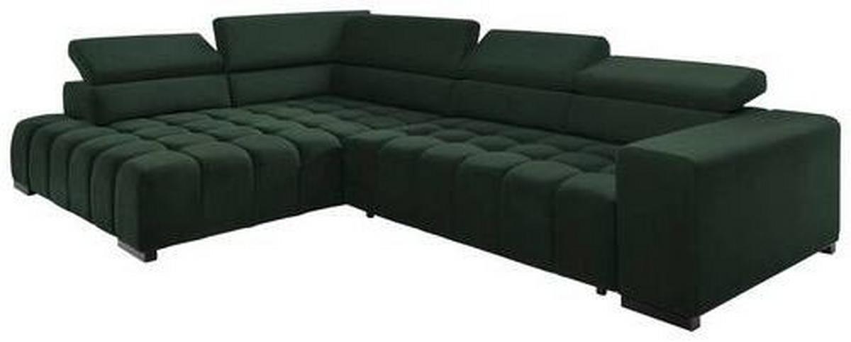 Eckschlafsofa Elias Neu Grün S: 201 cm - Schwarz/Grün, Design, Textil (201/307cm) - Livetastic