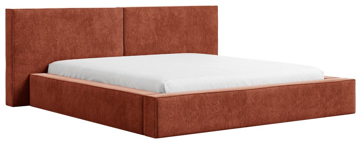 Polsterbett Jasmine mit Bettkasten 140x200 - Terracotta/Schwarz, MODERN, Holz (140/200cm) - Livetastic