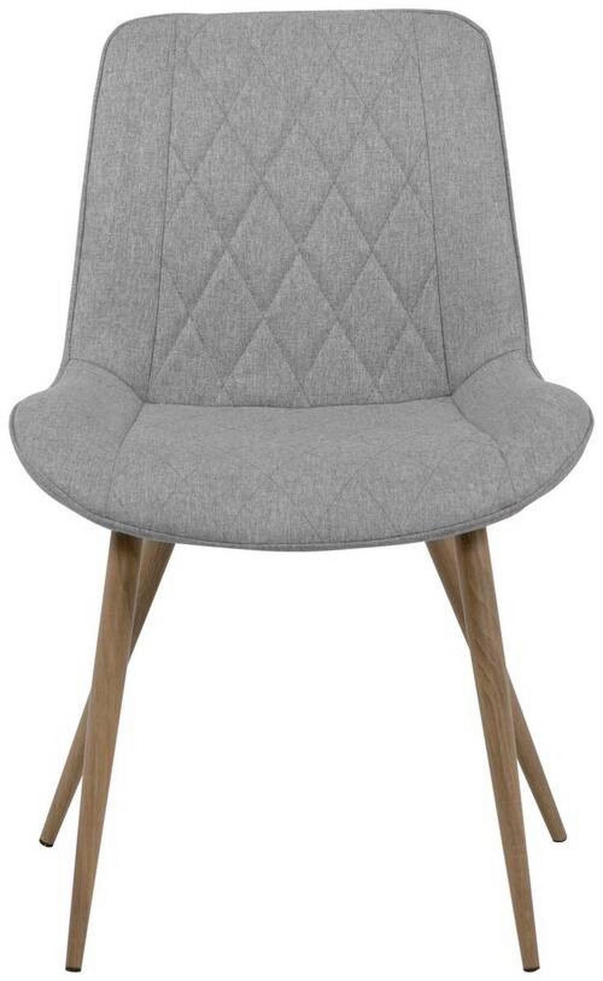 Stuhl Bella 70a Hellgrau B: 53 Cm - Eichefarben/Hellgrau, KONVENTIONELL, Textil/Metall (53/84,5/58cm) - MID.YOU