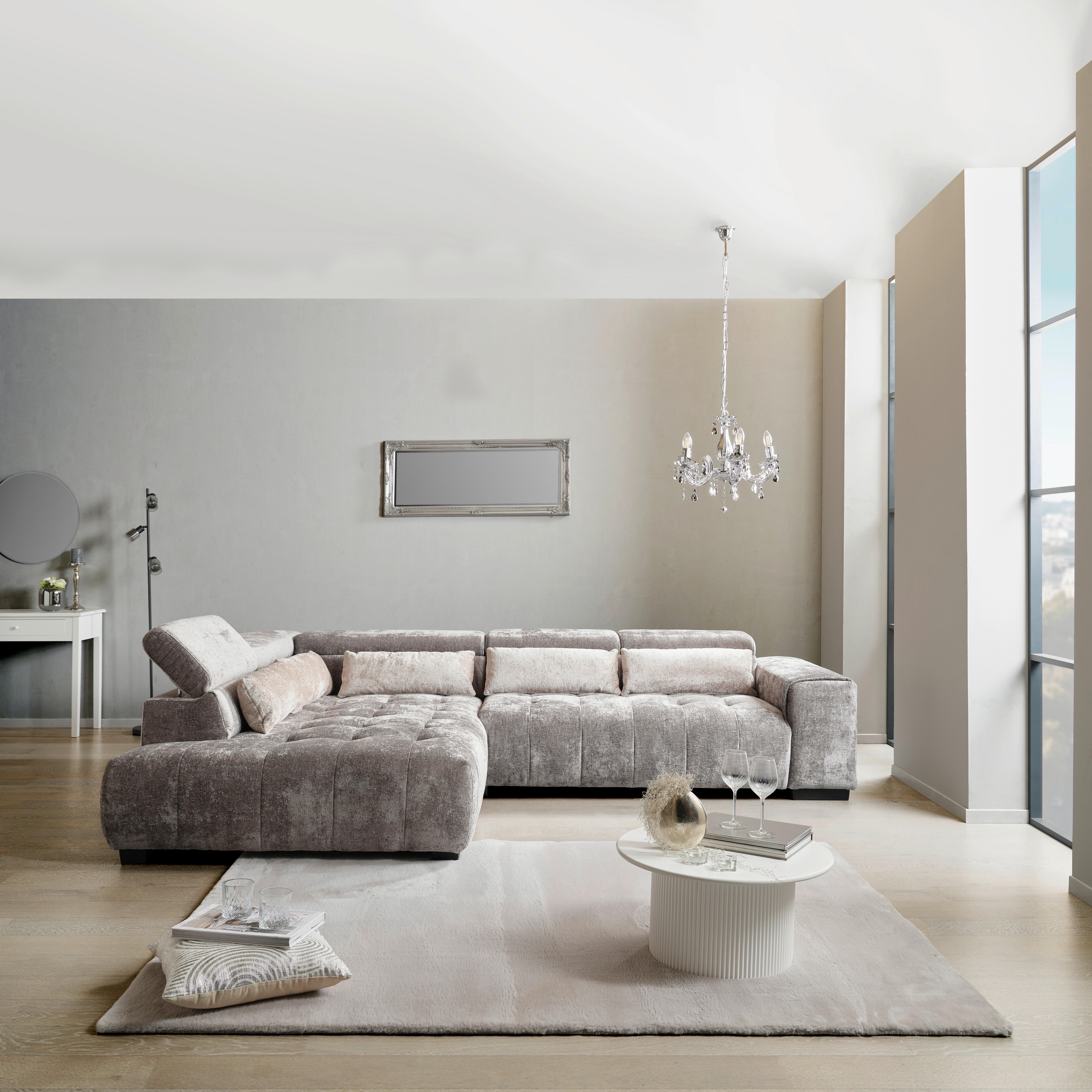 Ecksofa Matera - Beige/Schwarz, MODERN, Holz/Holzwerkstoff (230/311cm)