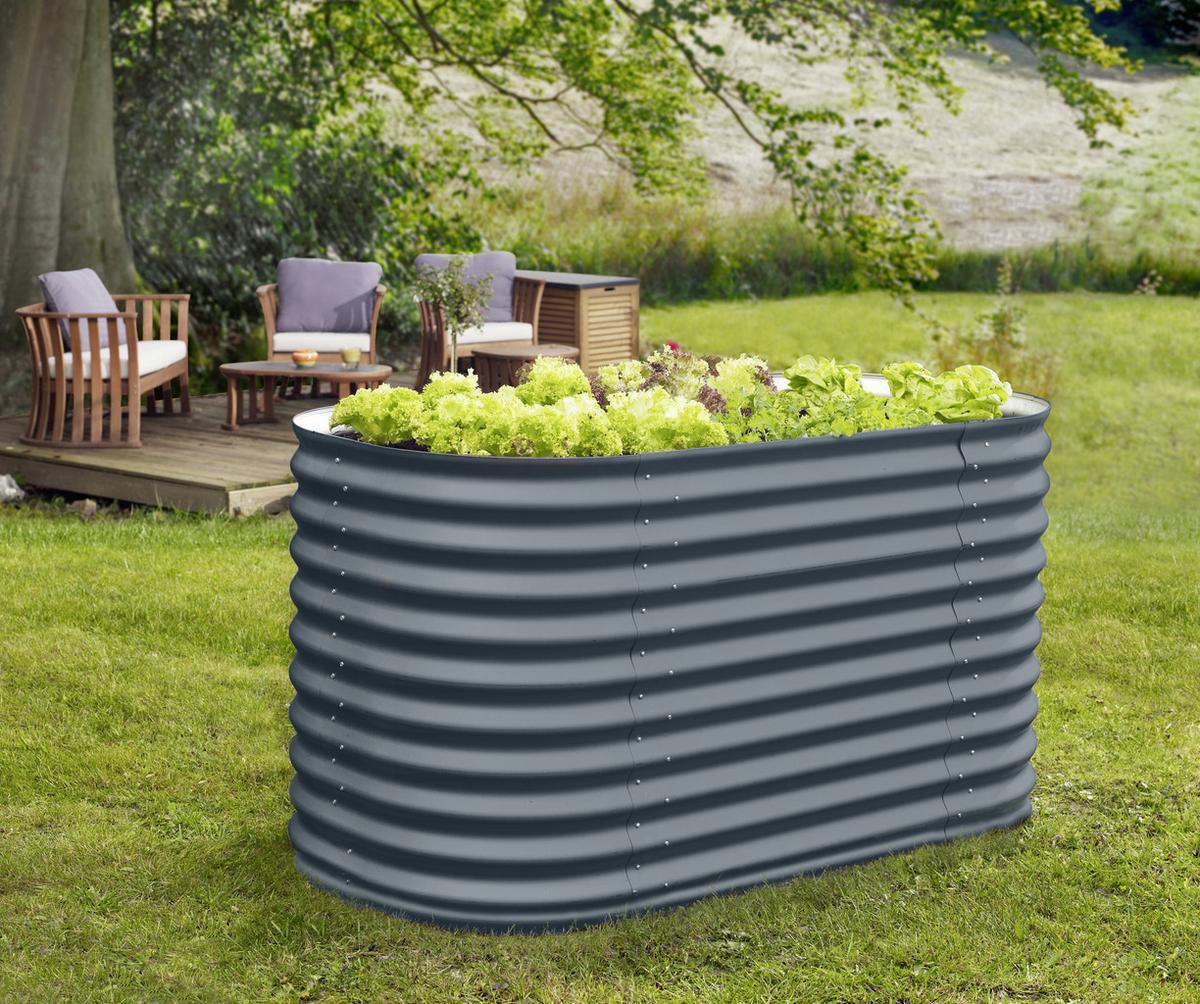 Hochbeet Vita 82,1x85,8x162,1 Cm - Anthrazit, Basics, Metall (82,1/85,8/162,1cm)