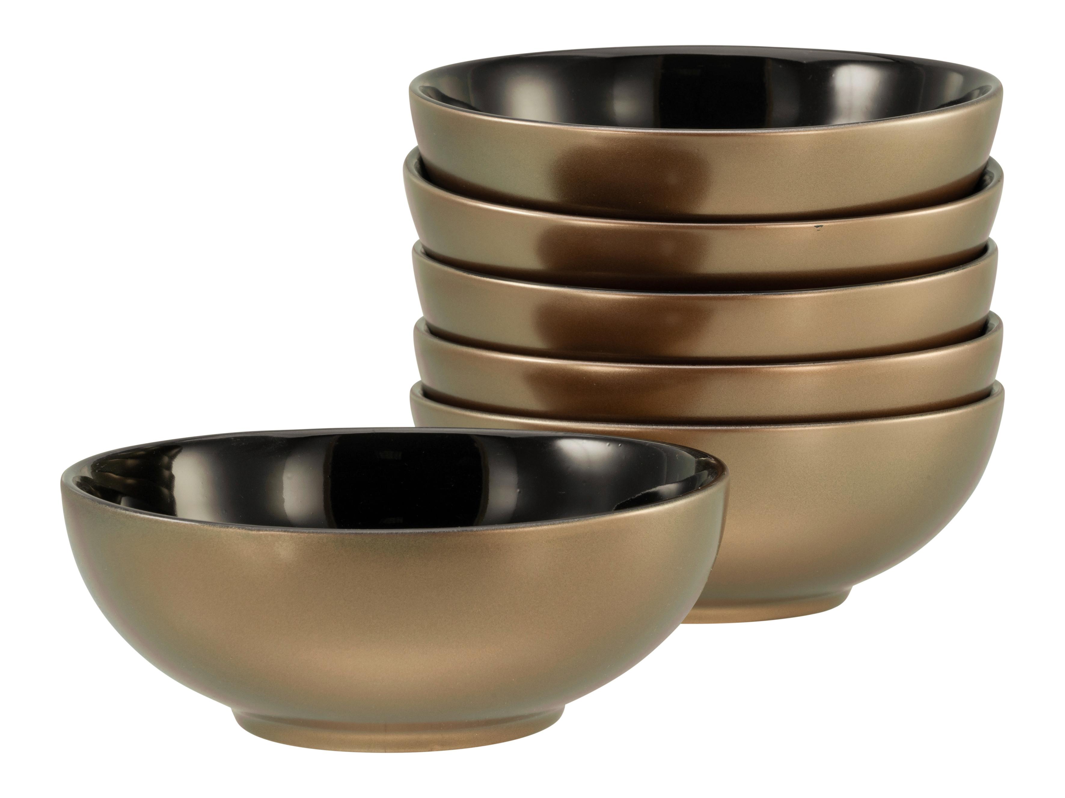 Müslischale Golden Days Schwarz/Goldfarben - Goldfarben/Schwarz, Basics, Keramik - Creatable