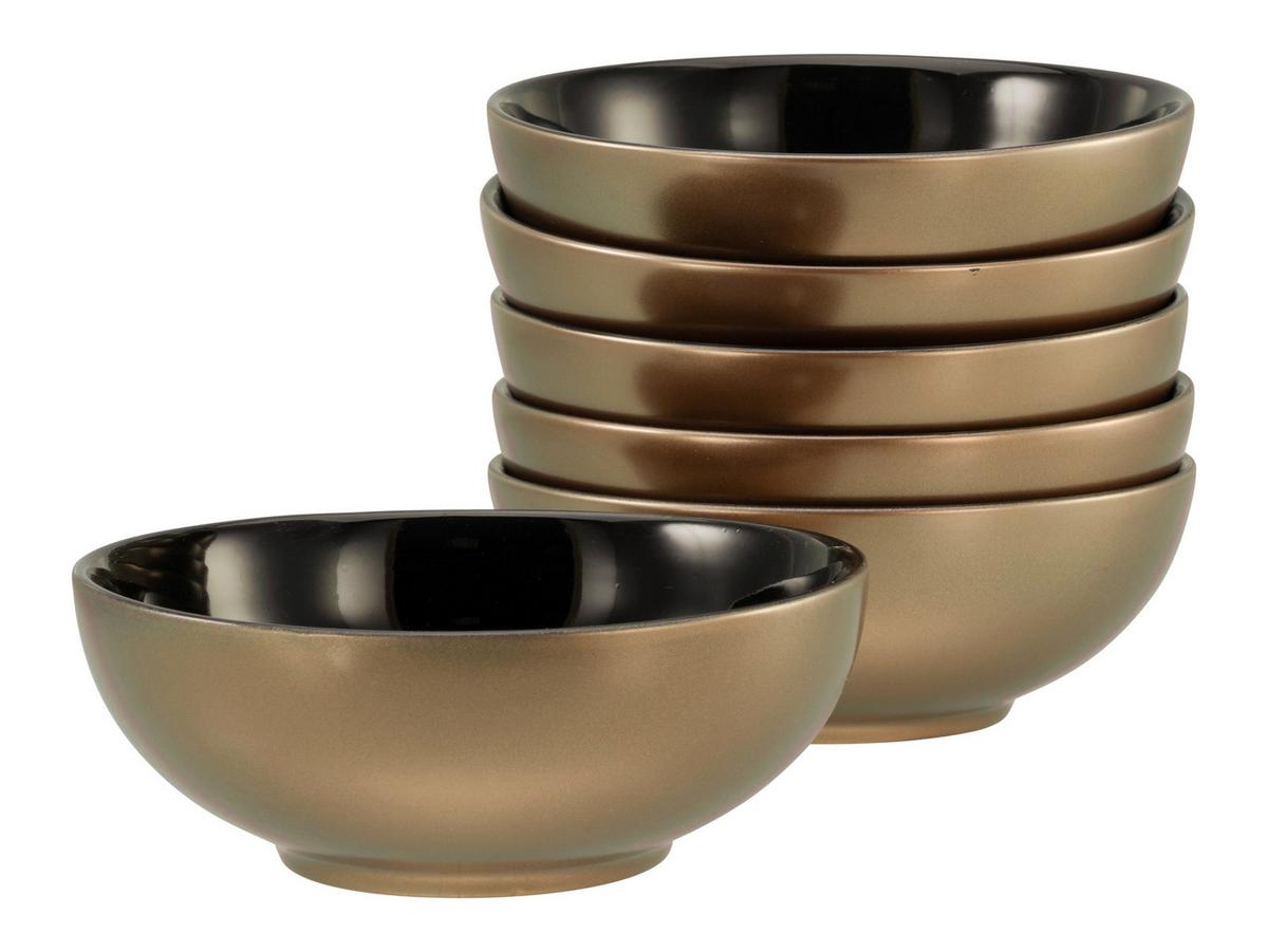 Müslischale Golden Days Schwarz/Goldfarben - Goldfarben/Schwarz, Basics, Keramik - Creatable