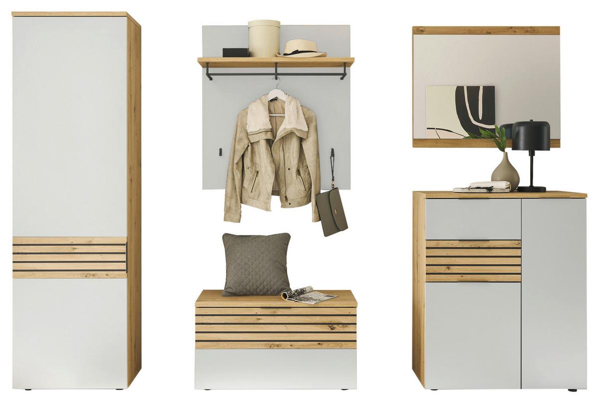 Wandspiegel Milan Rechteck 85x70 cm Eiche Artisan Dekor - Eiche Artisan, Design, Glas/Holzwerkstoff (85/70/2cm) - MID.YOU