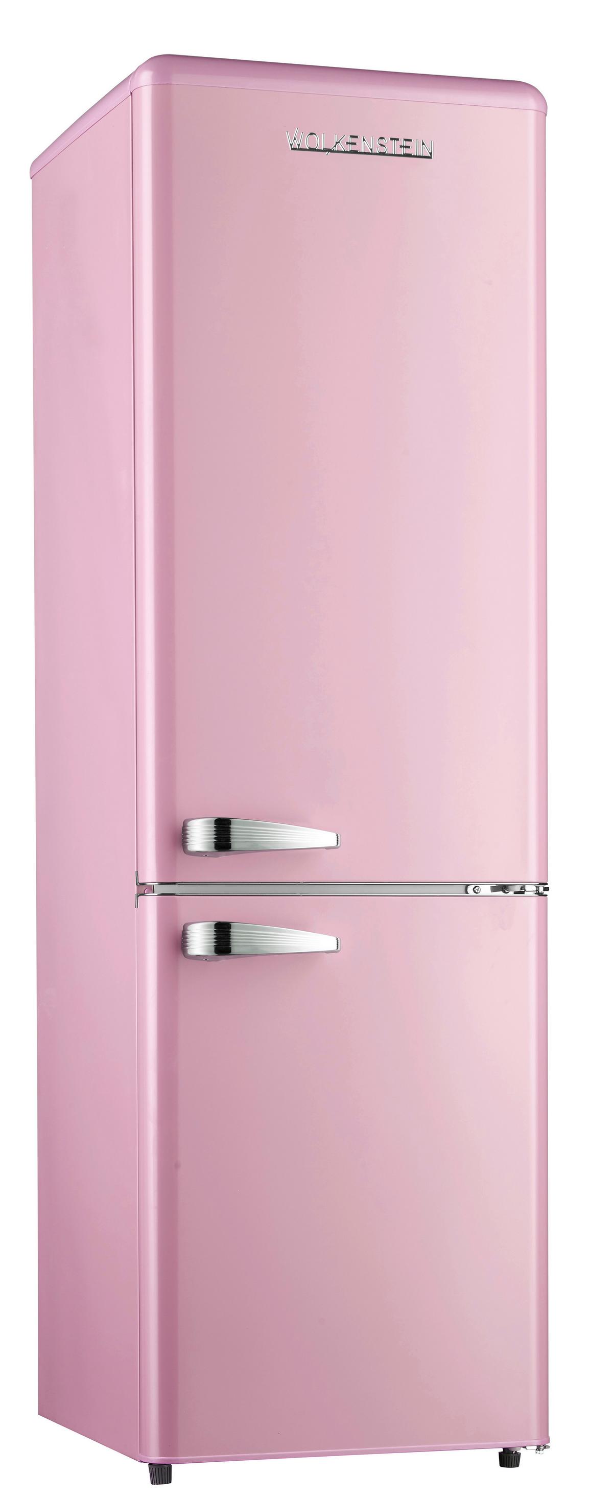 Kühl-gefrierkombination Pink 69+180 L - Pink, Basics, Kunststoff/Metall (54,60/177,50/62,60cm)