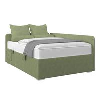 Kárpitozott Ágy Remi 120/200cm - ezüstszínű/zöld, Modern, textil/fa (120/200cm)