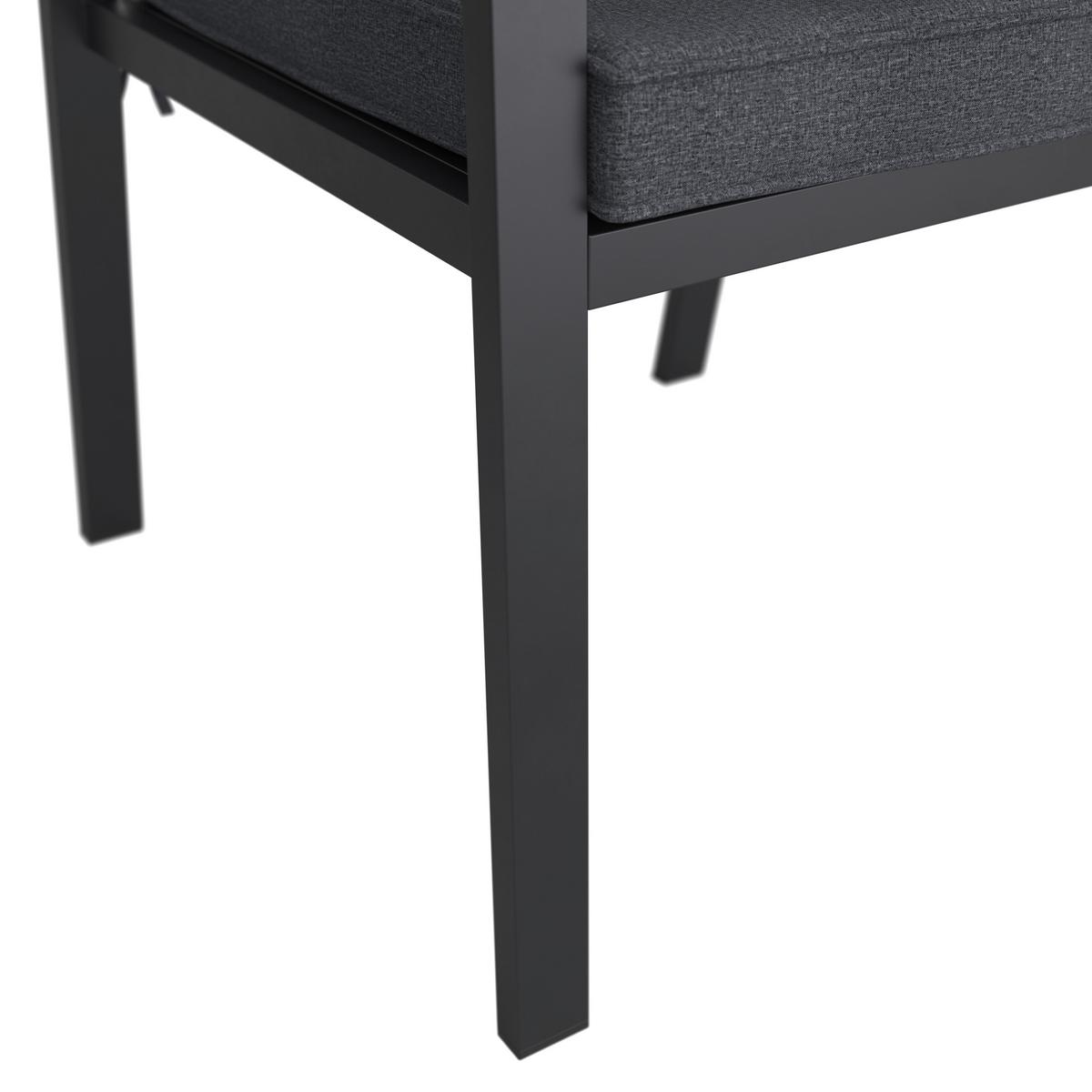 Gartenstuhl Daniela - Dunkelgrau/Eichefarben, MODERN, Textil/Metall (55/90/67cm) - Beldano