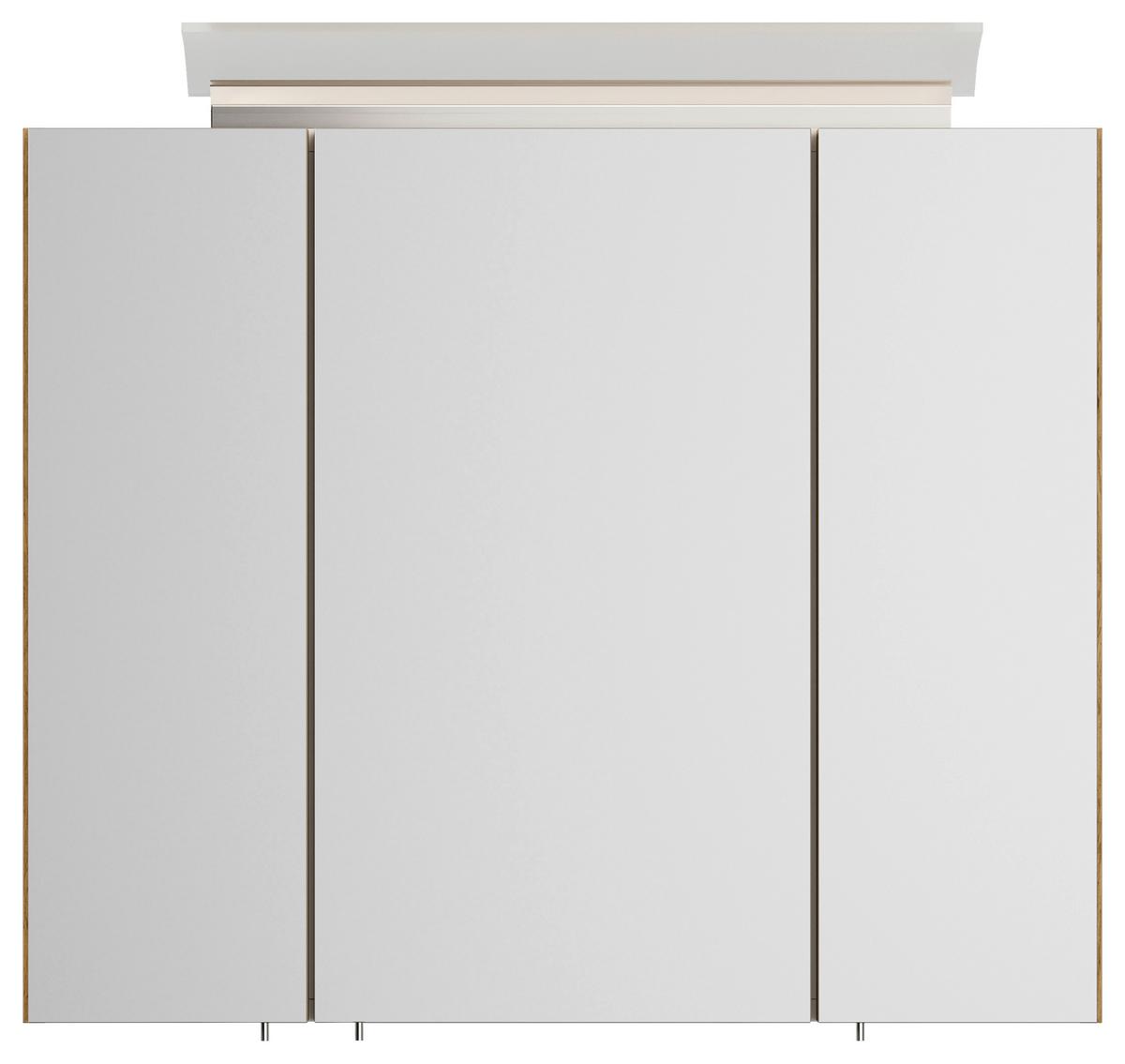 Spiegelschrank Eiche Dekor B: 75 cm - Eichefarben, MODERN, Glas/Holzwerkstoff (75/62/17cm) - MID.YOU